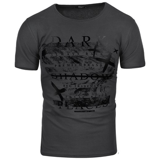Koszulka męska t-shirt z nadrukiem czarny Recea Recea szary  Recea.pl