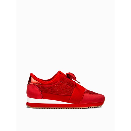 Czerwone buty sportowe z diamencikami LR173  czerwony 37 LaRica