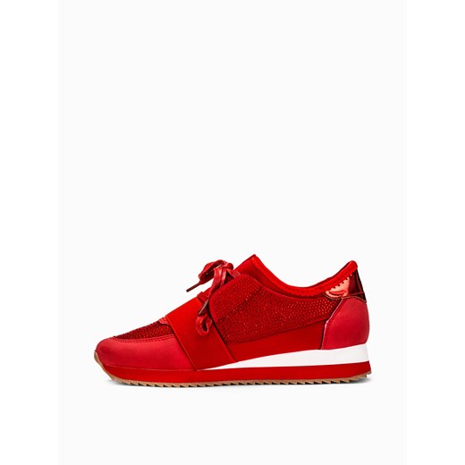 Czerwone buty sportowe z diamencikami LR173  czerwony 39 LaRica