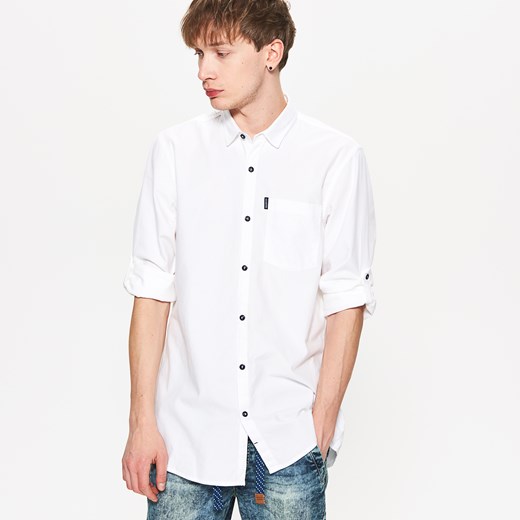 Cropp - Gładka koszula z kieszenią - Biały Cropp  XL 
