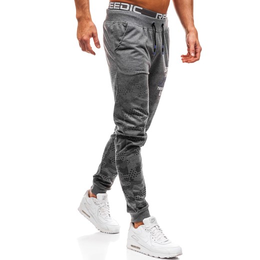 Spodnie męskie dresowe joggery grafitowe Denley KK533  Denley.pl XL okazyjna cena Denley 