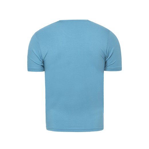 Męska koszulka t-shirt r0010 - niebieska Risardi  M 