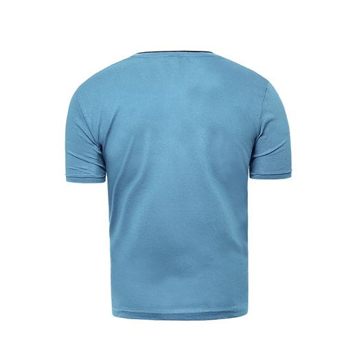 Męska koszulka t-shirt r0012 - niebieska  Risardi S 