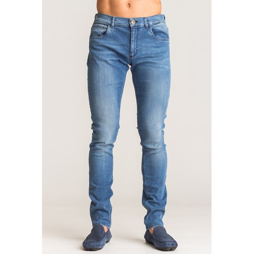 Niebieskie jeansy slim fit Trussardi Trussardi Jeans  34 Velpa.pl