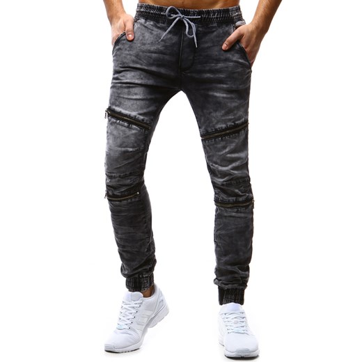 Joggery jeansowe męskie szare (ux1183)  Dstreet 33  wyprzedaż 