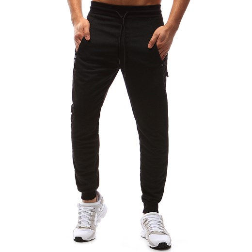 Spodnie męskie dresowe czarne (ux1158) Dstreet  L wyprzedaż  