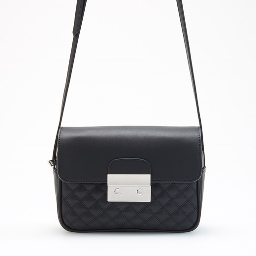 Reserved - Pikowana torebka z ozdobnym zapięciem - Czarny  Reserved One Size 
