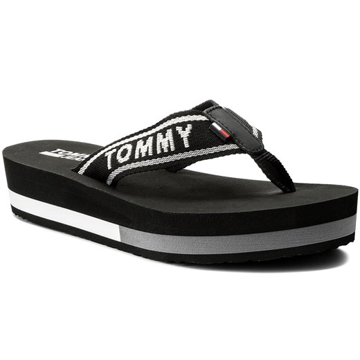 Japonki TOMMY HILFIGER - JEANS Tommy Jeans Mid Beach Sandal EN0EN00069 Black 990 Tommy Hilfiger czarny 38 eobuwie.pl