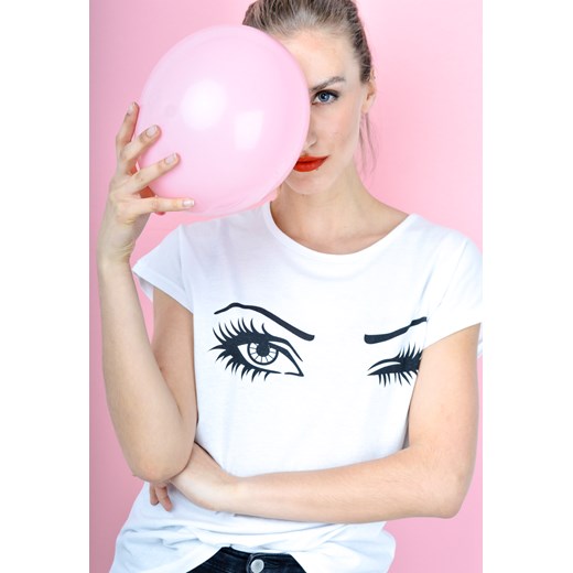 T-shirt z oczami bialy Zoio M okazja zoio.pl