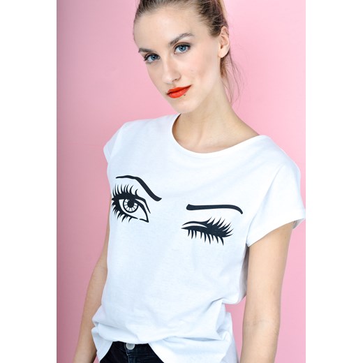 T-shirt z oczami Zoio bialy XL wyprzedaż zoio.pl