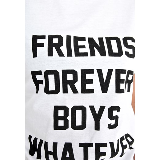 T-shirt z napisem friends forever boys whatever Zoio bialy XL okazyjna cena zoio.pl 