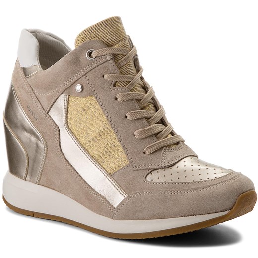 Sneakersy GEOX - D Nydame A D540QA 022AS CH62L Lt Taupe/Lt Gold szary Geox 36 eobuwie.pl