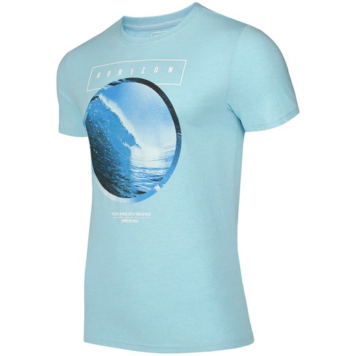 T-shirt męski TSM293 - niebieski melanż 4F   