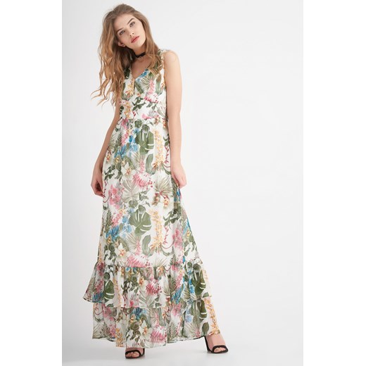 Sukienka maxi z falbaną bezowy ORSAY 36 orsay.com