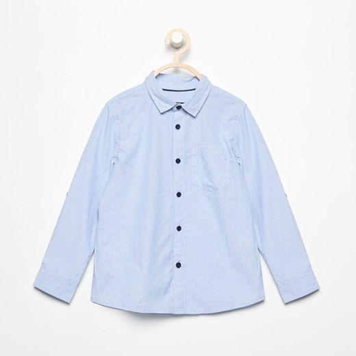 Reserved - Bawełniana koszula we wzory - Niebieski