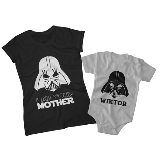 Zestaw Lord Vader koszulka damska + body lub koszulka dziecięca dla mamy na dzień matki Fruit Of The Loom czarny sprawdź rozmiary na stronie dirtyshop.pl