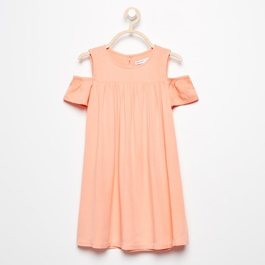 Reserved - Sukienka z odkrytymi ramionami - Pomarańczo bezowy Reserved 116 