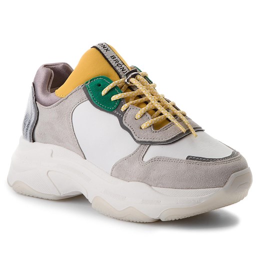 Sneakersy BRONX - 66167-A BX 1525 White/Yellow/Silver 2299 Bronx szary 40 eobuwie.pl