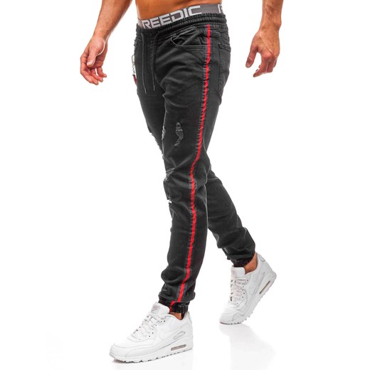 Spodnie jeansowe joggery męskie antracytowe Denley 2023  Denley.pl 33 wyprzedaż Denley 