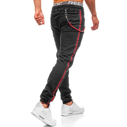 Spodnie jeansowe joggery męskie antracytowe Denley 2023  Denley.pl 30 okazyjna cena Denley 