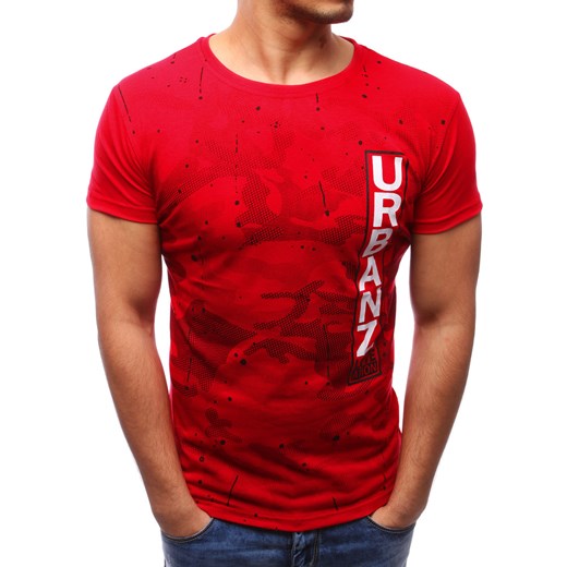 T-shirt męski z nadrukiem czerwony (rx2736)  Dstreet XXL  okazja 