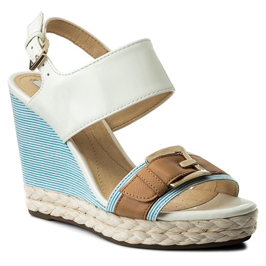 Espadryle GEOX - D Janira E D82P6E 00254 C1Z5G White/Caramel  Geox 40 eobuwie.pl