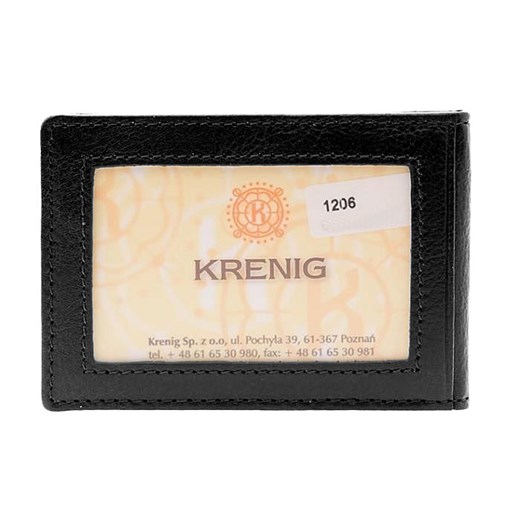 KRENIG Classic 12006 czarne skórzane etui na karty Krenig Skorzana.com