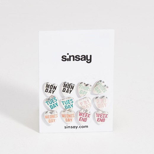 Sinsay - Kolczyki na sztyft - Jasny szar  Sinsay One Size 