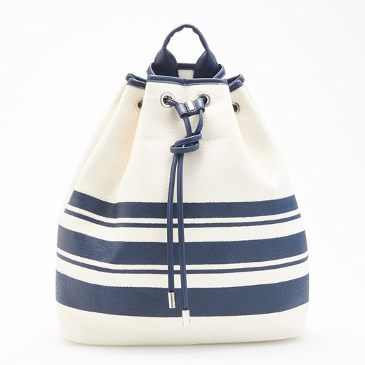 Reserved - Plecak typu worek z tkaniny papierowej - Biały Reserved niebieski One Size 