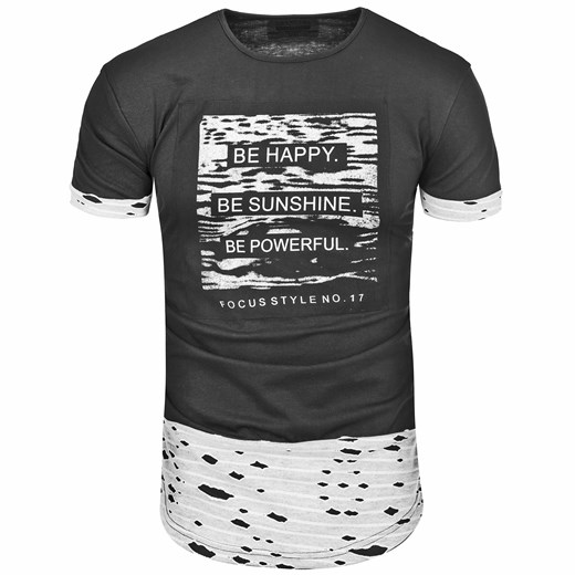 Koszulka męska t-shirt czarny Recea szary Recea XL Recea.pl