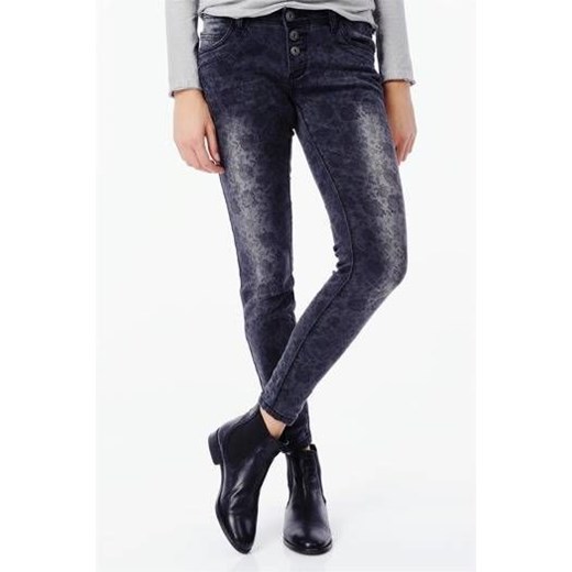 Damskie spodnie jeansowe w kwiaty Sublevel  czarny XL cityruler2018 okazyjna cena 