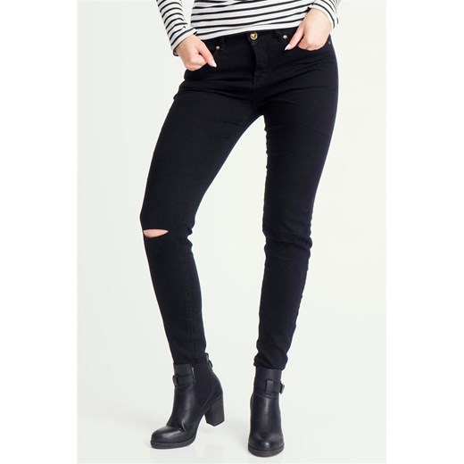 Spodnie jeansowe damskie z dziurami czarne Eight2Nine  Eight 2 Nine S cityruler2018 promocyjna cena 