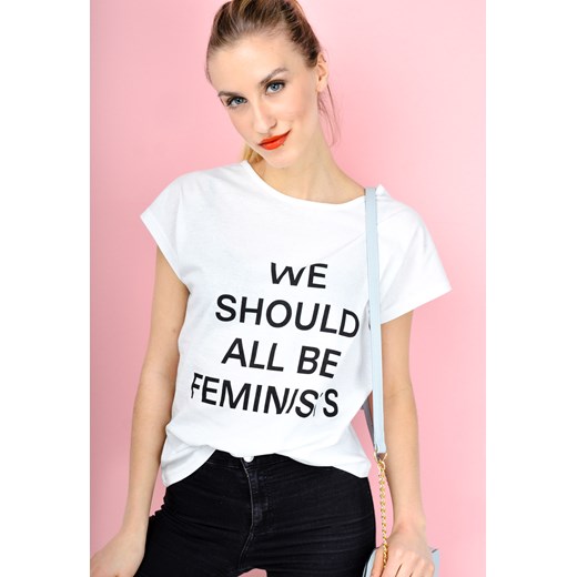T-shirt z napisem we should all be feminists Zoio  XL wyprzedaż zoio.pl 