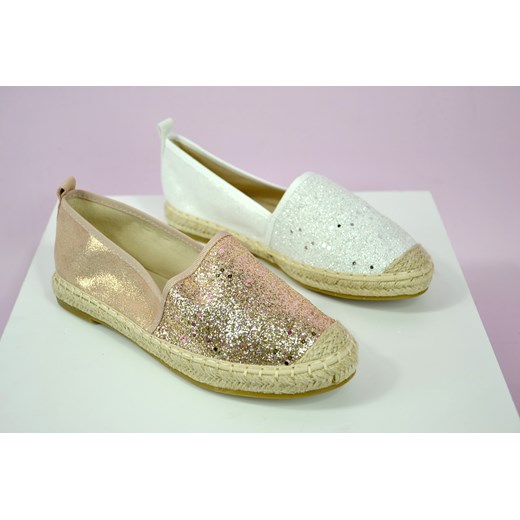 Espadryle z brokatem Lila różowy Dolce Moda 38
