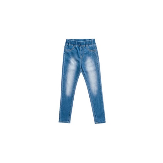 Spodnie jeansowe dziewczęce niebieskie Denley PPS101 Denley.pl  122-128 wyprzedaż Denley 