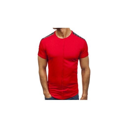 T-shirt męski z nadrukiem czerwony Denley 181395  Denley.pl 2XL okazyjna cena Denley 