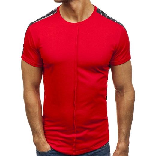 T-shirt męski z nadrukiem czerwony Denley 181395 Denley.pl  S Denley wyprzedaż 