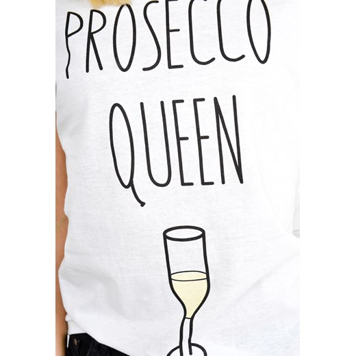 T-shirt z napisem prosecco queen bialy Zoio M okazja zoio.pl