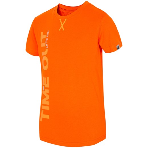 T-shirt dla małych chłopców JTSM119 - pomarańcz pomaranczowy 4f Junior  4F