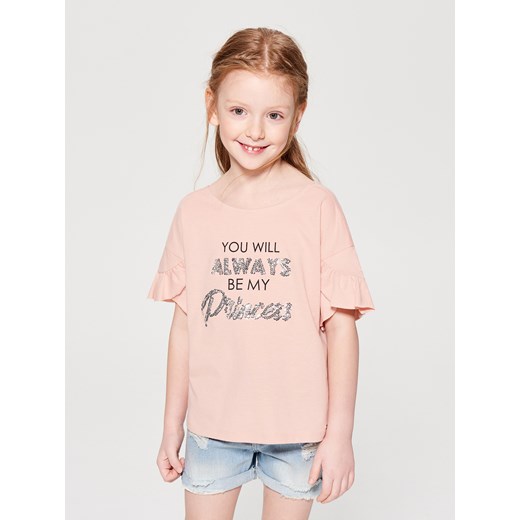 Mohito - Koszulka dla dziewczynki little princess - Różowy  Mohito 146 