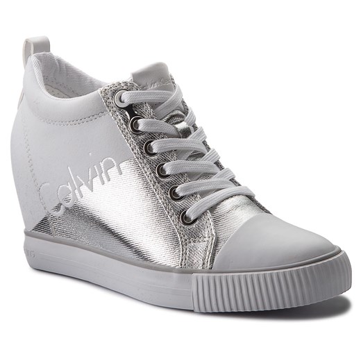 Sneakersy CALVIN KLEIN JEANS - Rory R0646  Silver/White Calvin Klein szary 35 eobuwie.pl