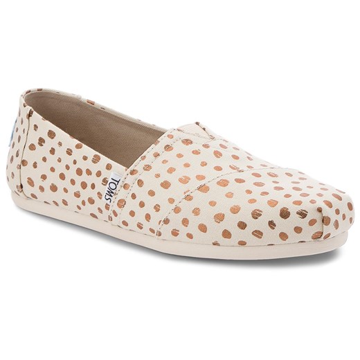 Półbuty TOMS - Classic 10011646  Rose Gold/Natural Canvas Dots Toms bezowy 40 eobuwie.pl