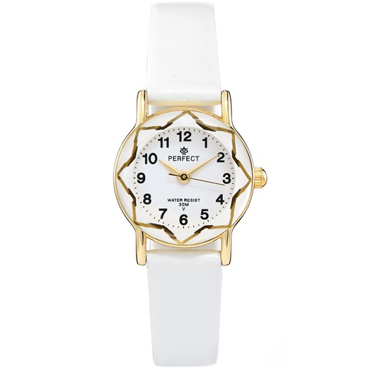 Zegarek na komunię damski PERFECT - L248-4A -biały Perfect bezowy  alleTime.pl