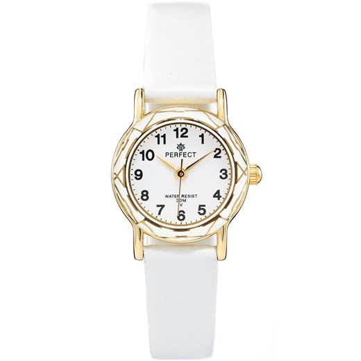 Zegarek na komunię damski PERFECT - L248-6A -biały Perfect bezowy  alleTime.pl