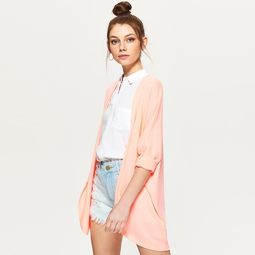 Cropp - Oversizowy sweter typu kimono - Różowy  Cropp One Size 