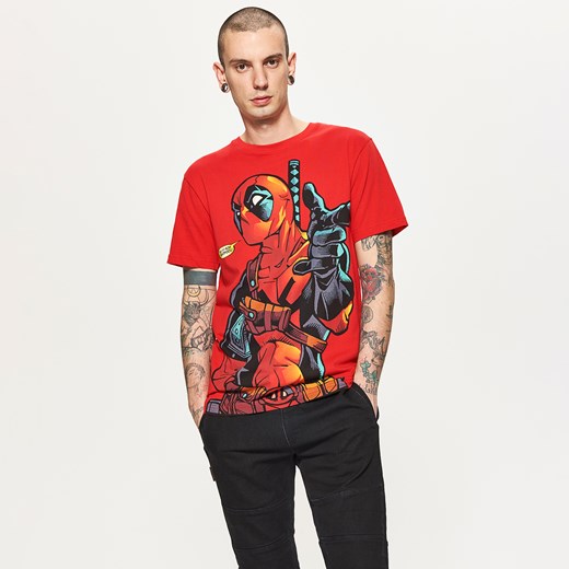 Cropp - Koszulka z nadrukiem deadpool - Czerwony Cropp  XL 