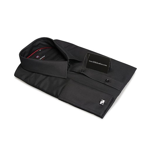 Koszula Salzburg Black lux / mankiet zapinany na spinkę / slim fit Di Selentino  45 