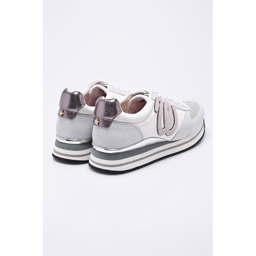 Sneakersy damskie Wrangler białe gładkie sznurowane na koturnie na wiosnę 
