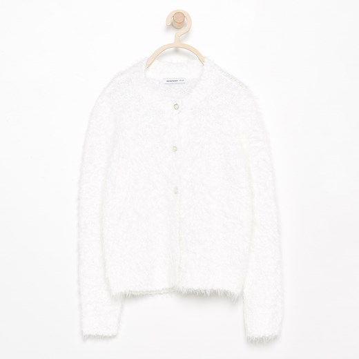 Reserved - Sweter z ozdobnymi guzikami - Biały bialy Reserved 116 