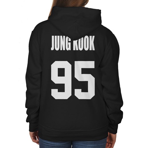 Blogerska bluza oversize z kapturem BTS Jung Kook 95 Fruit Of The Loom czarny M dirtyshop.pl